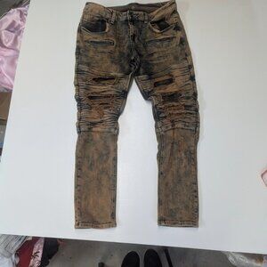 CJ Black Premium Size 34/32 Distressed Brown/Blue Skinny Flex